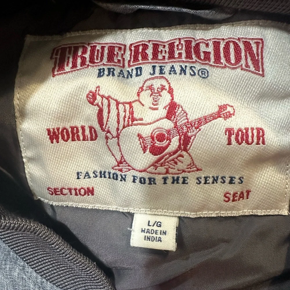 True Religion Gray Bomber Jacket-Size Large